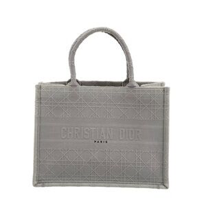TRR authenticated Christian Dior Gray Medium Cannage Book Tote Bag